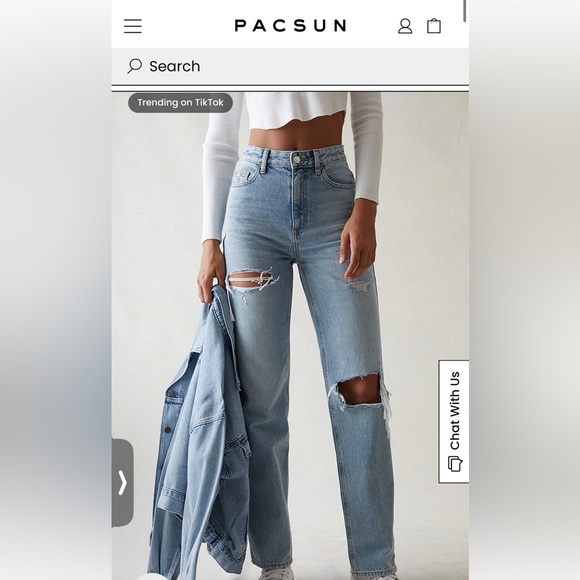 Brand new PacSun Light Indigo Ripped '90s Boyfriend Jeans/size 23 - Picture 3 of 3